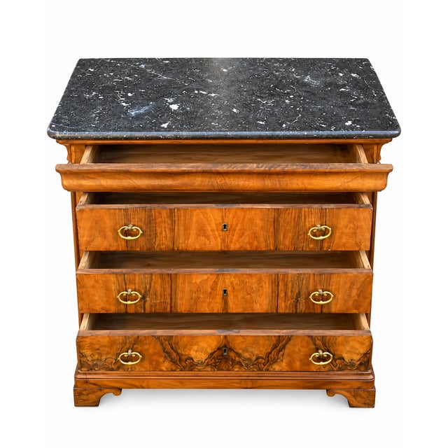19th Century 19th Century Louis Philippe Secretary in Walnut Veneer and Burr Walnut For Sale - Image 5 of 10