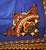 Vintage Super Java Net 6-Yard Cotton Fabric – Cobalt Blue Ornate Medallion Border Print, Thailand For Sale - Image 9 of 9