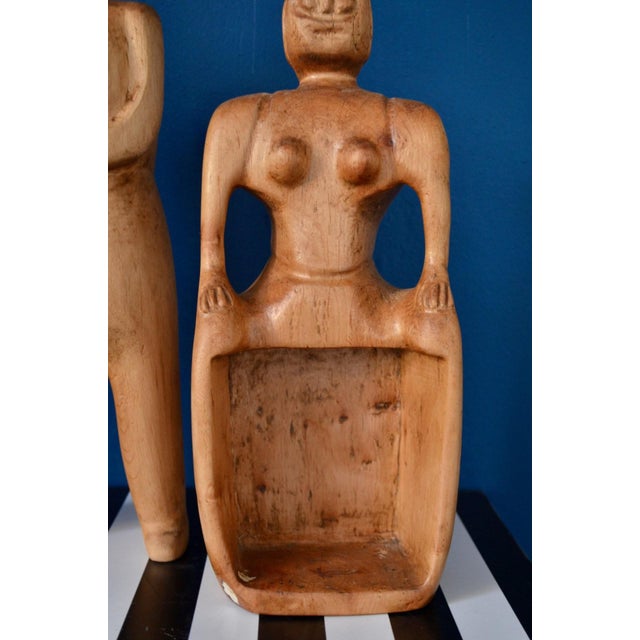 Art Brut Style Wooden Sculptures, Italy, 1970s, Set of 2 For Sale - Image 9 of 12