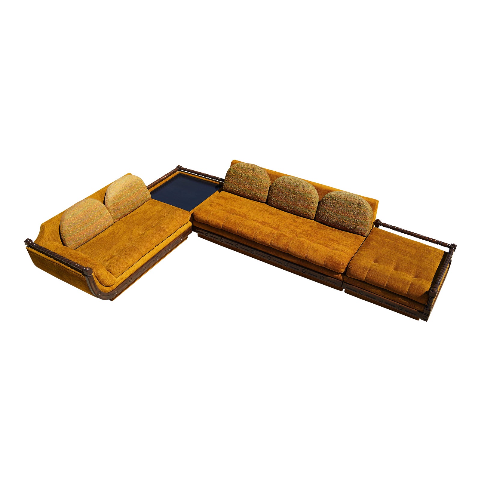 Mid 20th Century Adrian Pearsall Style Spanish Sectional Sofa and Table