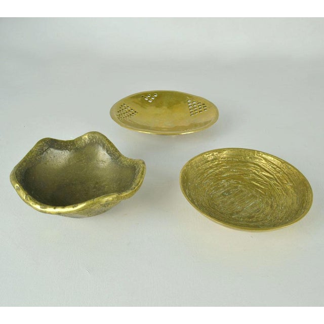 1970s Decorative Organic Bronze Bowls, 1970s, Set of 3 For Sale - Image 5 of 17