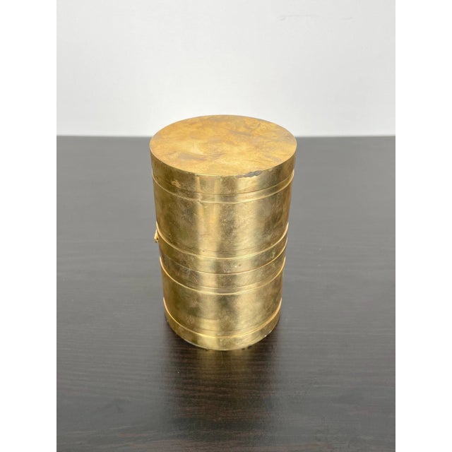 1970s Brass Cylindric Table Clock by Ferdinando Loffredo, Italy, 1970s For Sale - Image 5 of 13