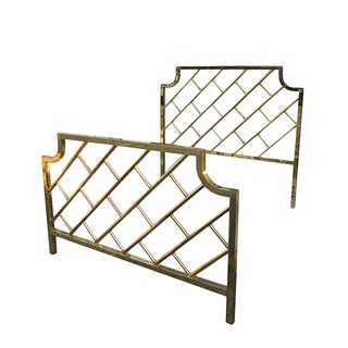 Hollywood Regency Queen Size Headboard & Footboard For Sale