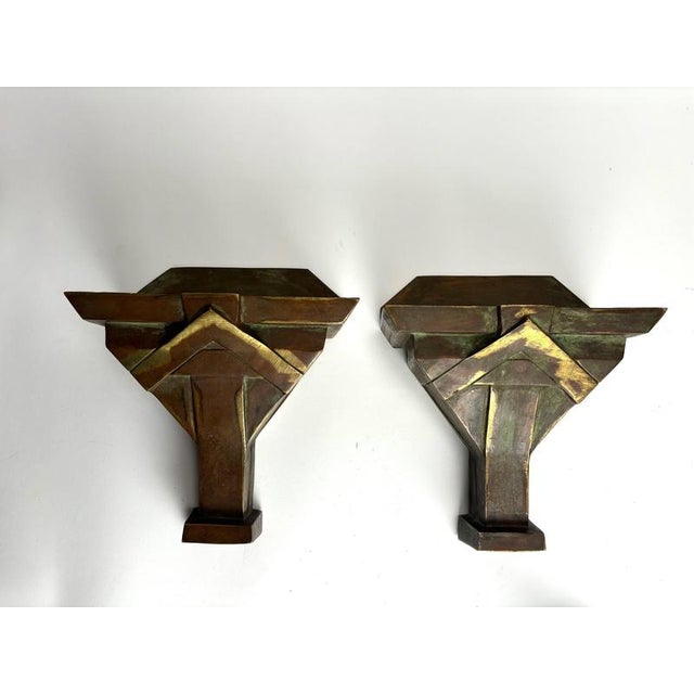 Gold Deco Italian Wall Lamps in Bronze from Banci, 1970s, Set of 2 For Sale - Image 8 of 14