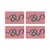 Serpent Pink Vegan Leather Rectangle Placemat, Set of 4 For Sale - Image 4 of 5