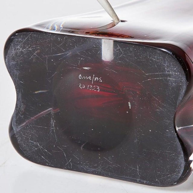 Gold Ruby Red Glass Table Lamp by Carl Fagerlund for Orrefors, Sweden, 1960s For Sale - Image 8 of 9