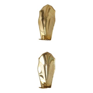 Mid-Century Swedish Brass Sconces, Set of 2 For Sale