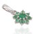 Contemporary Botanical Floral 925 Silver Emerald Cluster Charm Pendant for Her by Carat&Her For Sale - Image 3 of 13