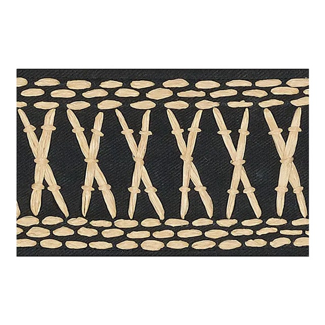 Sample - Schumacher X Mary Mcdonald Tikki Tape in Lava Black For Sale