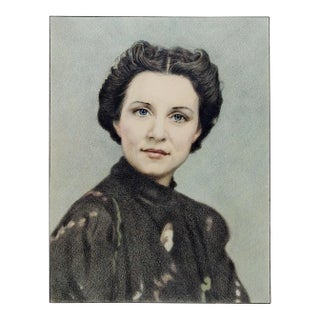 Vintage Charles Berkeley Normann Portrait of Geneva Flores Hart Drawing For Sale