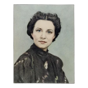 Vintage Charles Berkeley Normann Portrait of Geneva Flores Hart Drawing