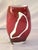 Contemporary Postmodern Red & White "Hugs & Kisses" Cased Art Glass Xo Vase For Sale - Image 3 of 5