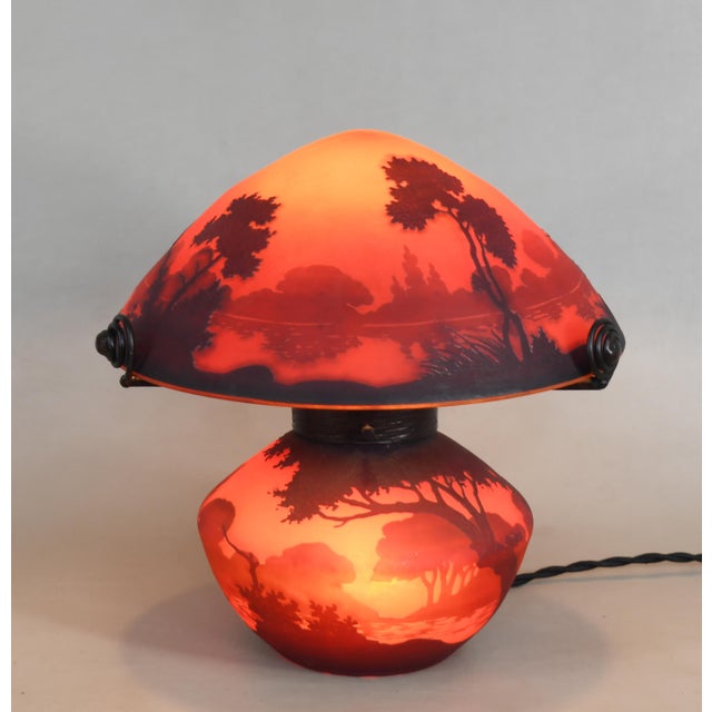 French Art Deco Mushroom Lamp by Muller Freres - 1920s France For Sale - Image 6 of 18