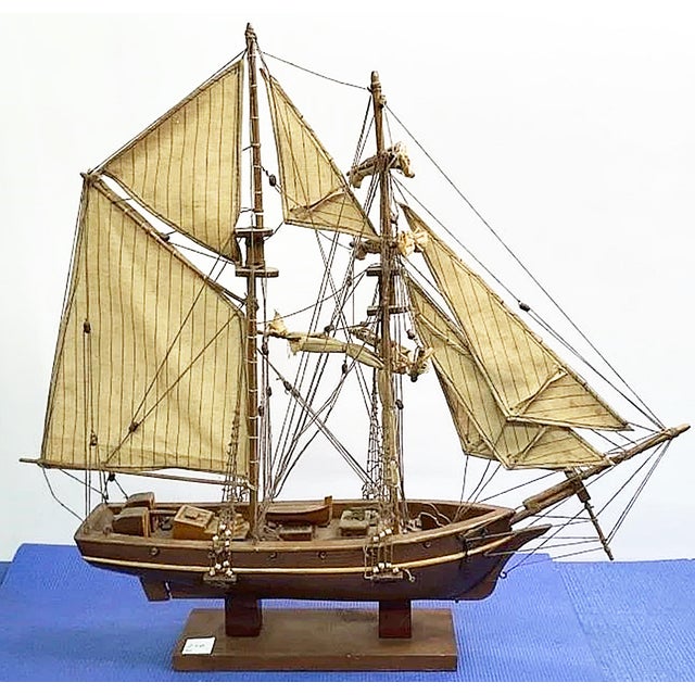Nicely patinated wooden model of a topsail Baltmore Halcon Schooner, it's quite the ketch. Orignally a Spanish design for...