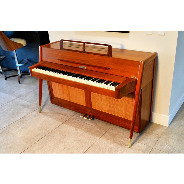 Baldwin Acrosonic Mid-Century Modern Piano & Bench | Sculptural Walnut. Produced during Baldwin’s most design-forward...