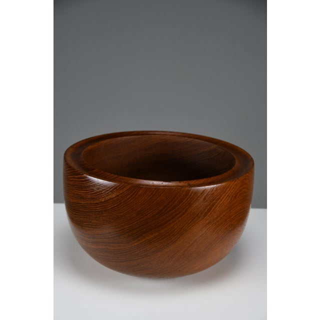 Large Mid-Century Modern Scandinavian Jatoba Wood Bowl, 1960s For Sale - Image 11 of 13