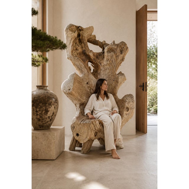 Vintage Giant Teak Root Throne Chair For Sale - Image 13 of 13