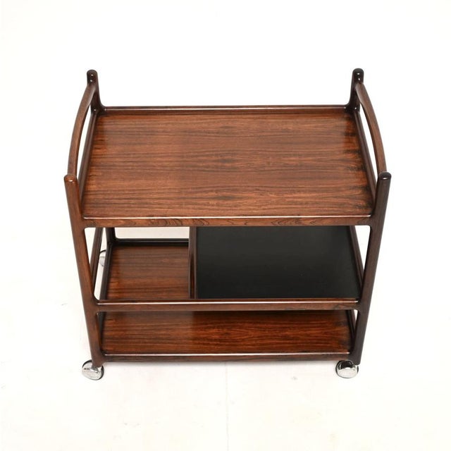 Vintage Danish Drinks Trolley by Henning Korch for Silkeborg, 1960s For Sale - Image 6 of 11