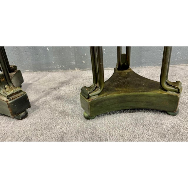 Army Green Artd Deco Modern Metal Fern Stands - A Pair of 2 For Sale - Image 8 of 13