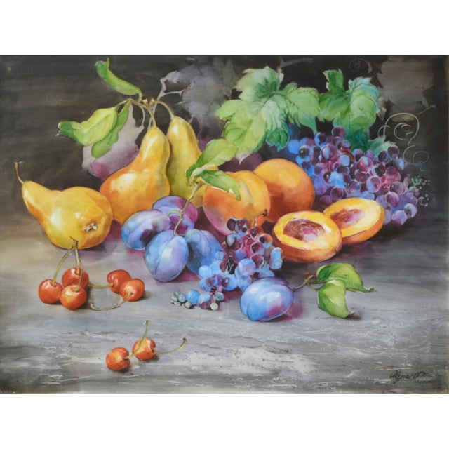 Abundant Harvest - Summer Fruit Still Life Vibrant still life of juicy, ripe fruit on a ceramic tile by Alzora Zaremba...