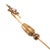 Modern Antique Victorian 14k Yellow Gold Seed Pearls Floral Leaf Motif Stick Pin For Sale - Image 3 of 8