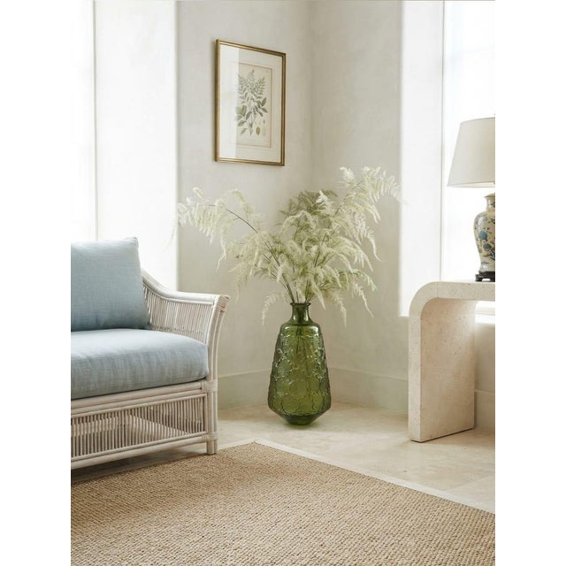 Vintage-Inspired Olive Green Textured Glass Bottle Floor Vase For Sale - Image 12 of 12