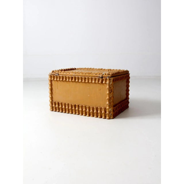 Antique Folk Art Spool Trunk For Sale - Image 6 of 12