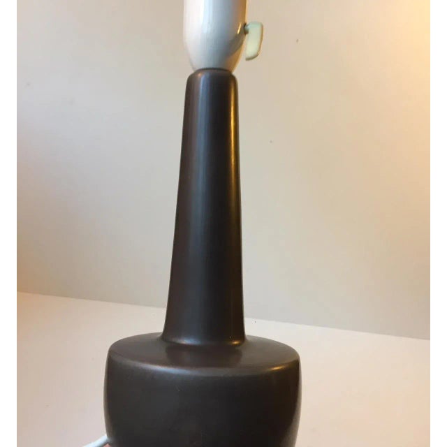 1960s Mid-Century Grey Ceramic Table Lamp from Søholm, 1960s For Sale - Image 5 of 9