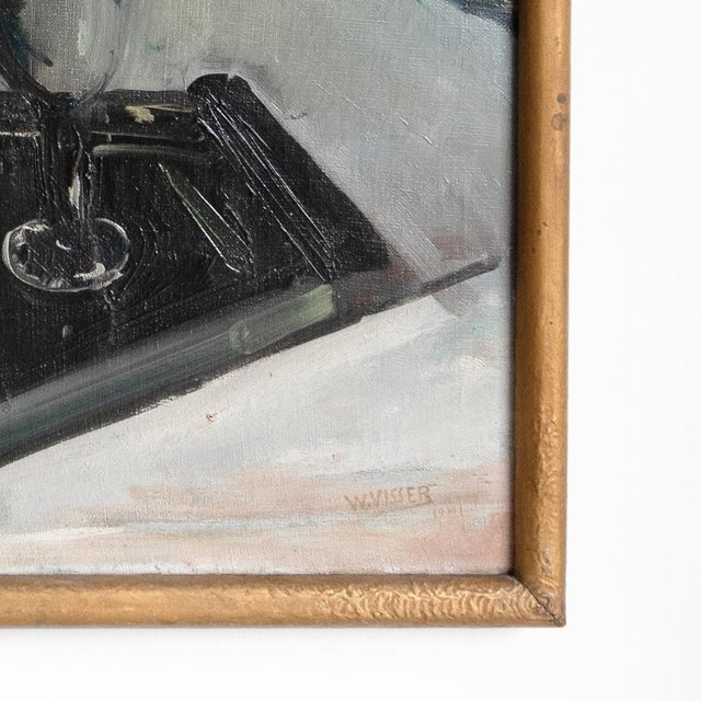 Large Dutch Expressionist Still Life, Vintage Original Oil Painting, C. 1940s For Sale - Image 9 of 10