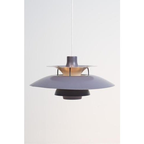 Ph5 louis poulsen lamp in lilac with white/orange details. Designed by poul henningsen. Probably the most iconic lamp...