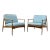 Pair of Rail-Back Lounge Chairs in the Style of Viko Baumritter | Mid Century Modern For Sale