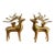 Handsome Solid Brass Reindeer Candlestick Holder Pair For Sale
