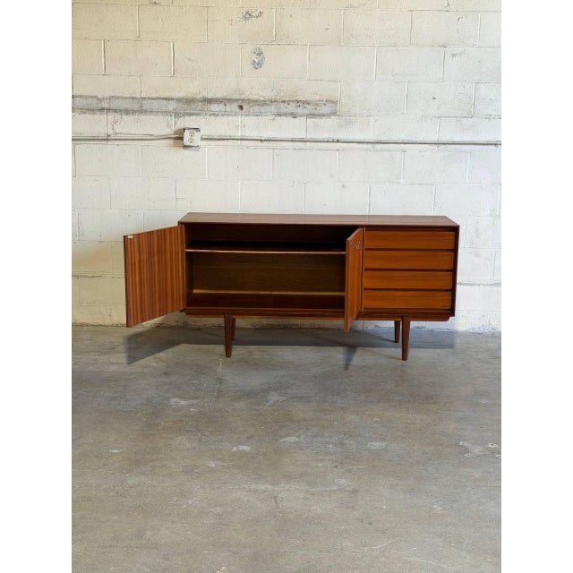 Mid-Century Modern Teak Sideboard Credenza With Tapered Legs Crafted in Norway Mid-Century Modern 1960s For Sale - Image 3 of 10