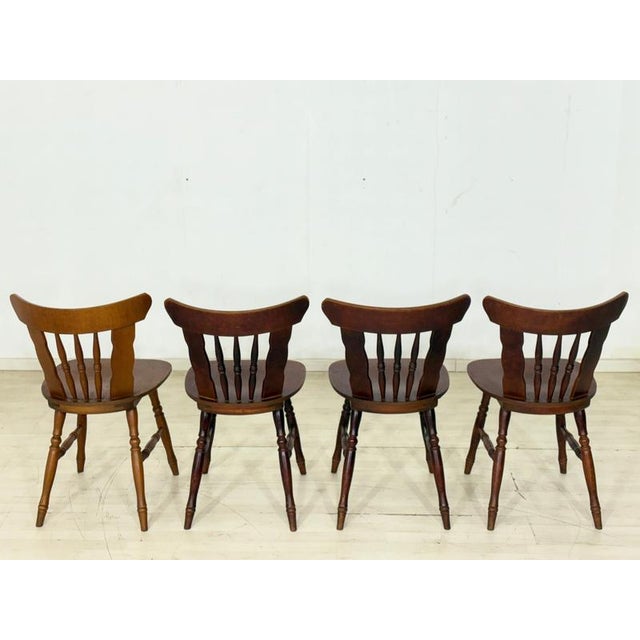 Vintage Country Style Wooden Dining Chairs, Set of 4 For Sale - Image 6 of 11