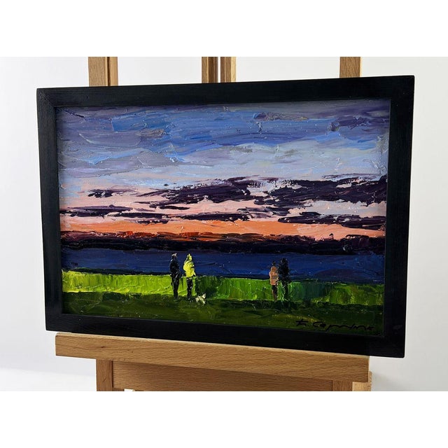 Impressionist Oil Painting Wide River at Sunset Boris Serdyuk For Sale - Image 3 of 11