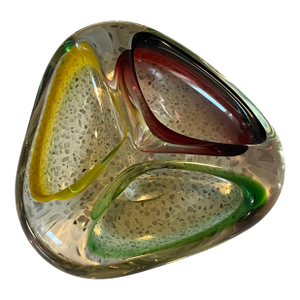 1960s Tri-Color Sommerso Technique Glass Bowl / Catchall