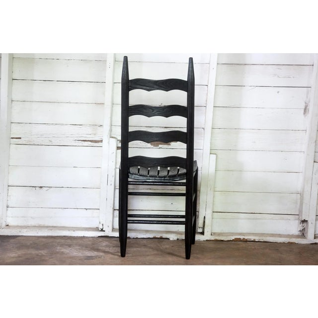1930s Vintage Gothic Americana Oak LadderBack Accent Chair For Sale In San Antonio - Image 6 of 10