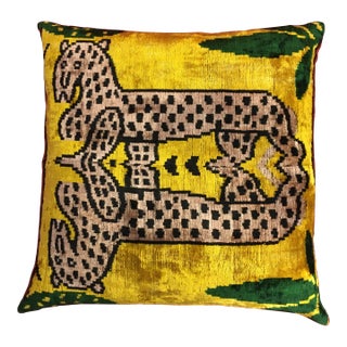 Animal Print Silk Velvet Pillow For Sale