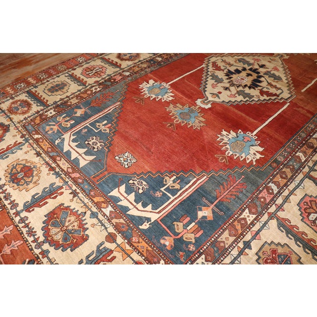 Textile Zabihi Collection Antique Tribal Persian Bakshaish Rug - 9'9" x 15'1" For Sale - Image 7 of 12