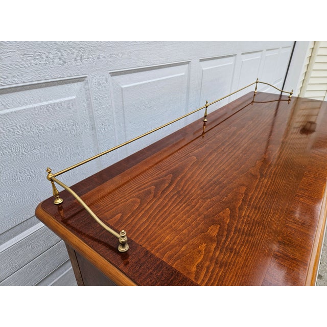 Alexander Julian Mahogany Sideboard Buffet With Brass Rail For Sale - Image 10 of 14