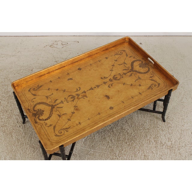 Wood Ej Victor Neoclassical Large Tray Top Coffee Table For Sale - Image 7 of 15