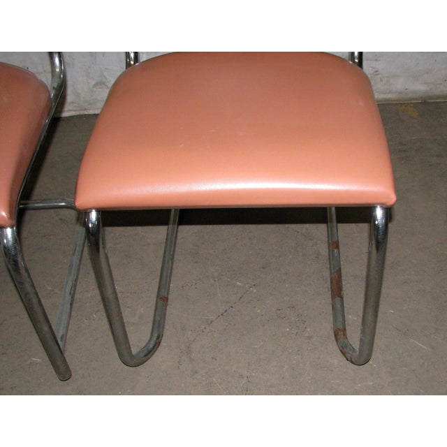 Mid Century Tubular Chrome Frame Thonet Chair-Unsigned For Sale - Image 4 of 7