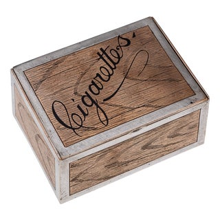 American Silver Plated Trompe Ioeil Cigarette Box from Tiffany & Co, 1910 For Sale