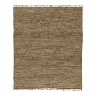 Rug & Kilim’s Modern Rug with Beige-brown Geometric Patterns - 12x16 For Sale