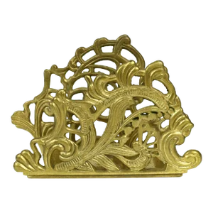 Vintage Late 20th Century Teleflora Brass Letter Envelope Holder or Napkin Holder