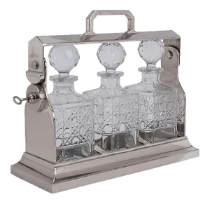 Silver Plated & Cut Glass Tantalus, 1990s