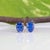 Natural Tanzanite Stud Earrings, Aaa Oval 7x5mm, Solid 14k Gold Studs, Pair For Sale - Image 4 of 8
