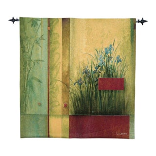 Iris Garden Loom Woven Tapestry - 130 X 132 Cm (4'3" X 4'4") - Requires Rod Size 3 For Sale