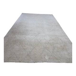 Rh Iman Diamond Wool Rug 9x12 - Ivory/Silver For Sale