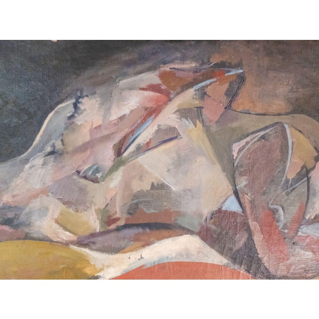 Mid-Century Modern Abstract Cubist Reclining Nude Female Figure Painting For Sale - Image 9 of 14